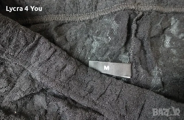 Calzedonia S/M черен дантелен чорапогащник с черен ръб по краката, снимка 12 - Бельо - 50382479