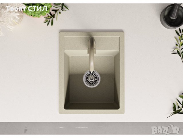 Гранитна Мивка за Кухня модел РИГА Антибактериална Бежава Кухненска Мивка, снимка 6 - Други - 30074530