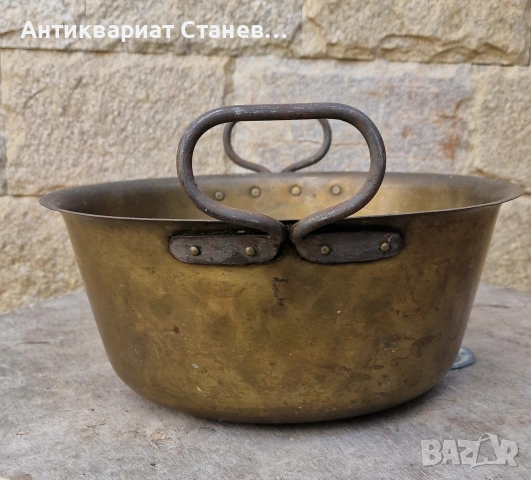 Стар месингов леген, снимка 6 - Антикварни и старинни предмети - 54100346