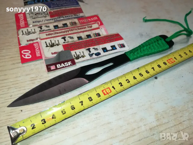 КАМА МЕТАЛЕН НОЖ С ВЪЖЕНА ОПЛЕТКА-ЗЕЛЕНО 2002251810, снимка 2 - Ножове - 49212119