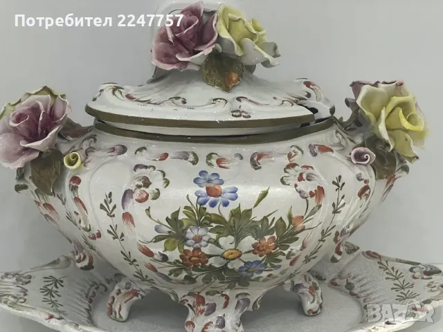 Супник Bassano с поднос, снимка 8 - Антикварни и старинни предмети - 48763533