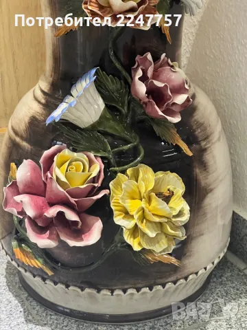 Огромна ваза Capodimonte 56 см, снимка 3 - Вази - 50209368