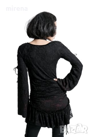 Пънк рейв готик дантела и плетиво Дълга рокля с контрастни цветове, снимка 6 - Рокли - 42852684