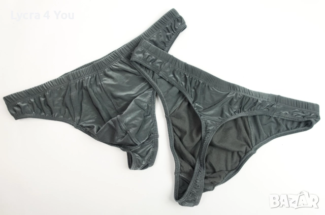 H&M L/XL страхотни сребристи мъжки прашки с лъскав ефект, снимка 6 - Бельо - 52958434