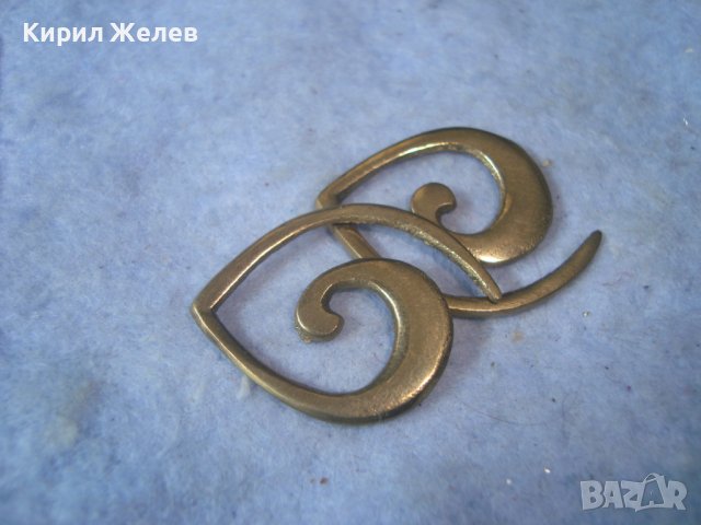 ДВЕ ДЕБЕЛО ПОЗЛАТЕНИ СТАРИ МЕДНИ АРТ ВИСУЛКИ УКРАШЕНИЯ 29365, снимка 5 - Други - 37743893