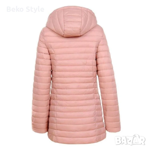 Дамско яке цвят пудра с качулка, снимка 2 - Якета - 52190727