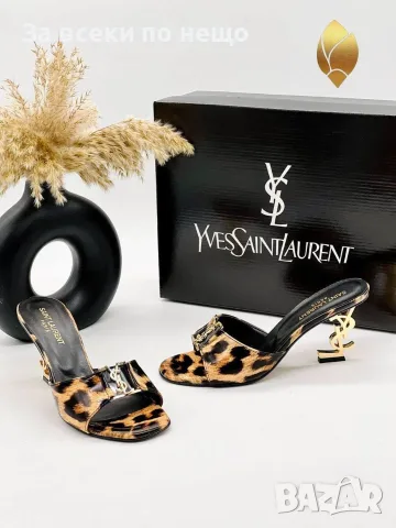 Yves Saint Laurent Дамски Чехли На Ток - Различни Цветове Код SEM-464, снимка 4 - Чехли - 55871535