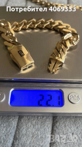 Златна гривна Монако 22.1 гр 14 карата, снимка 6 - Гривни - 54321018