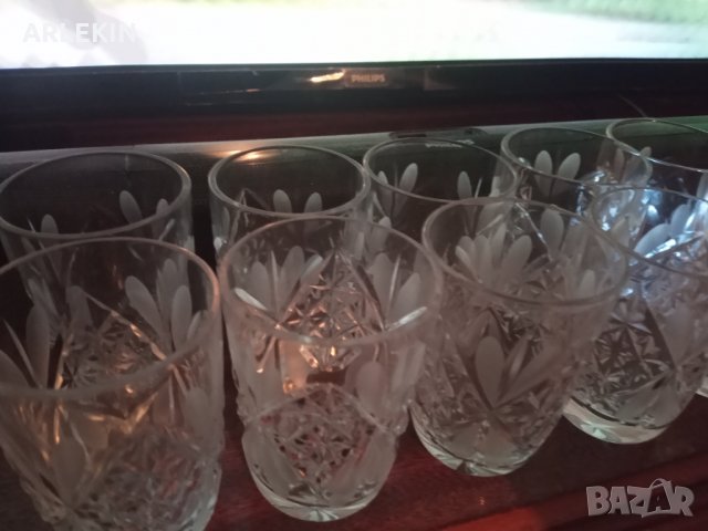 Руски Кристални Чаши от 80 години, снимка 4 - Чаши - 35188481