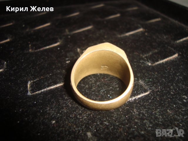 СТАР ОРНАМЕНТИРАН БРОНЗОВ МАСИВЕН ПРЪСТЕН с ПЕЧАТИ 14К и 585 МАЙСТОРСКА ИЗРАБОТКА за КОЛЕКЦИЯ 20790, снимка 5 - Пръстени - 32175717