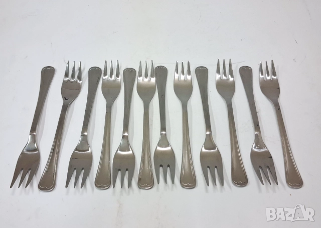 12 Десертни вилички "Петко Денев" - Габрово, неизползвани, снимка 3 - Прибори за хранене, готвене и сервиране - 31147822