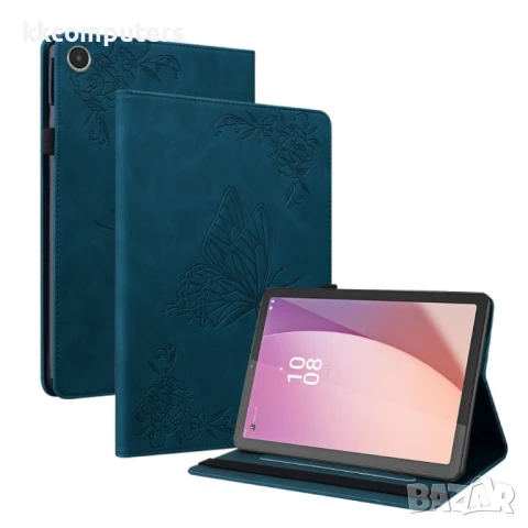 Lenovo Tab M8 4th Gen TB-300FU Butterfly Flower Кожен Калъф и Протектор
