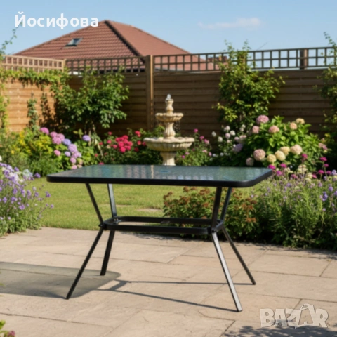 Елегантна правоъгълна маса със стъклен плот – модерен дизайн, снимка 4 - Маси - 54267453