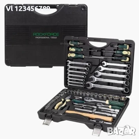 Комплект гедоре 1/2″& 1/4″, 110 части ROCKFORCE, снимка 2 - Гедорета - 52121607