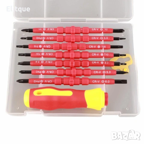 Професионален комплект двустранни изолирани отвертки с дръжка - 14в1, снимка 10 - Други стоки за дома - 53255920