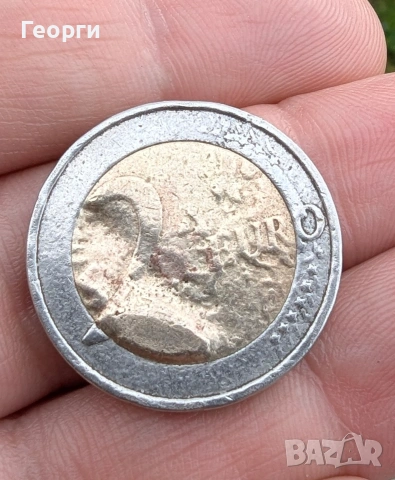 Грешно отсечена евро монета