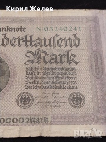 РАЙХ БАНКНОТА 100 000 марки 1923г. Германия УНИКАТ ЗА КОЛЕКЦИОНЕРИ 36809, снимка 3 - Нумизматика и бонистика - 39898867