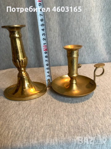  Красиви два свещника от месинг, снимка 2 - Антикварни и старинни предмети - 52868107