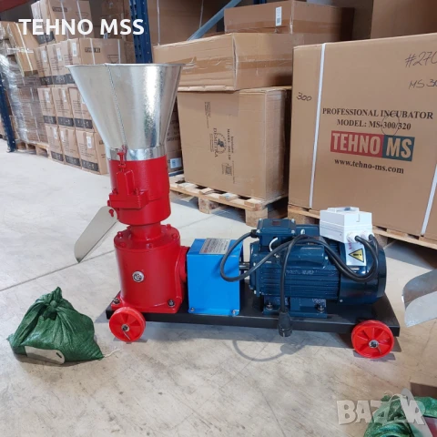ПРОМО Преса, Гранулатор за фураж KL-140 с 1 матрица и ДВИГАТЕЛ 3 KW /1400 RPM/230V/ 110 КГ/Ч