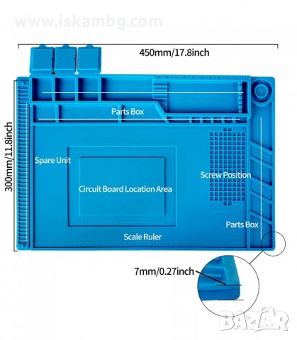 ТЕРМОУСТОЙЧИВА СИЛИКОНОВА ПОДЛОЖКА ЗА РАБОТА С ПОЯЛНИК - код 2546, снимка 9 - Поялници и запояване - 33936339