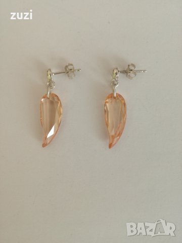 Сребърни обеци с жълт топаз. Сребро проба 925. , снимка 2 - Обеци - 38502853