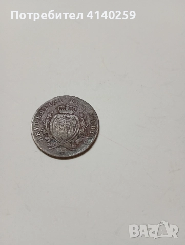 САН МАРИНО МОНЕТА 5 ЧЕНТЕЗИМИ 1869 Г , снимка 4 - Нумизматика и бонистика - 52509112