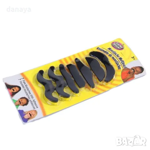 5249 Самозалепващи фалшиви черни мустаци за парти, 7 броя, снимка 4 - Други - 47393939