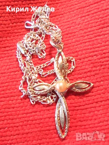 АЖУРЕН СРЕБЪРЕН КРЪСТ със СРЕБЪРНА ВЕРИЖКА КАРТИЕ ПЛЕТКА СРЕБРО 925 с БЯЛА ПОЗЛАТА и ПЕРЛА 31187, снимка 12 - Колиета, медальони, синджири - 49378779