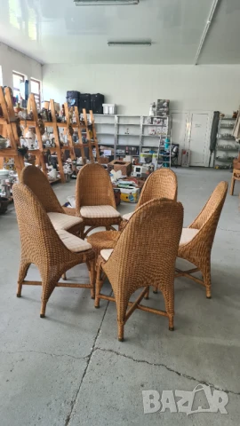 ратанов стол внос от Европа, снимка 11 - Столове - 50700032