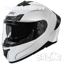 НАМАЛЕНИЕ Мото каска SMK TYPHOON White Gloss,очила,NEW, снимка 1