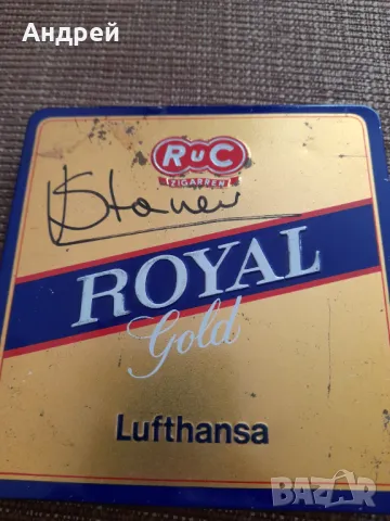 Стара табакера Royal Gold Lufthansa, снимка 2 - Колекции - 47764613