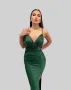 Зелена дамска дълга рокля , снимка 7