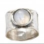 Голям сребърен пръстен с лунен камък , снимка 2