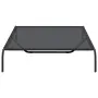 vidaXL Повдигнато легло кучета черно 150x90x20 cm Текстилен и стомана, снимка 5
