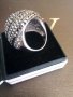 Уникален огромен сребърен пръстен със Сваровски кристали , снимка 3