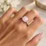 Нежен пръстен с розов камък , снимка 4