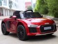 Акумулаторна кола Audi R8 Spyder 12V с меки гуми с Кожена седалка,MP3, Металик , снимка 5