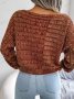 Дамски цветен плетен пуловер с дълъг ръкав и отворени рамена, 3цвята - 023, снимка 12