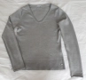 Дамски вълнен пуловер - светло сив - М, 2 бр., снимка 4