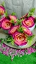 Гипсокерамични кашпи с рози от креп хартия!!, снимка 4