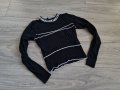 Черна блуза / CROP TOP на AMOUR, снимка 1 - Блузи с дълъг ръкав и пуловери - 35432502