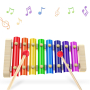 3538 Цветен дървен детски ксилофон с две чукчета, снимка 6