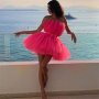 Официална Розова рокля с тюл Кендал Avin Alessa Cliche бал кръщене prom , снимка 1 - Рокли - 27432278