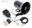 Сирена полицейска с мегафон и микрофон, 3 мелодии - 12V/50W, снимка 1