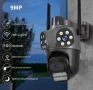 Тройна външна WiFi камера 9MP с аларма, 24 диода, iCSee, 64GB памет, снимка 2