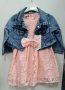 Намален! Нов детски комплект от рокля и дънково яке, снимка 1 - Детски комплекти - 40667966