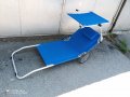 Шезлонг алуминиев за плаж, къмпинг, сгъваем стол плажен на колела, снимка 1