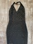 Черна бандажна къса рокля с камъни сваровски-Swarovski Crystal, снимка 5