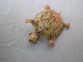  Антикварна брошка костенурка сребърна проба 800 И филигран , снимка 6