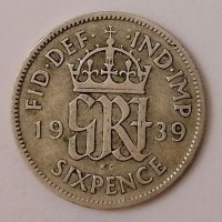 Великобритания 6 пенса 1939 с103, снимка 1 - Нумизматика и бонистика - 35181297